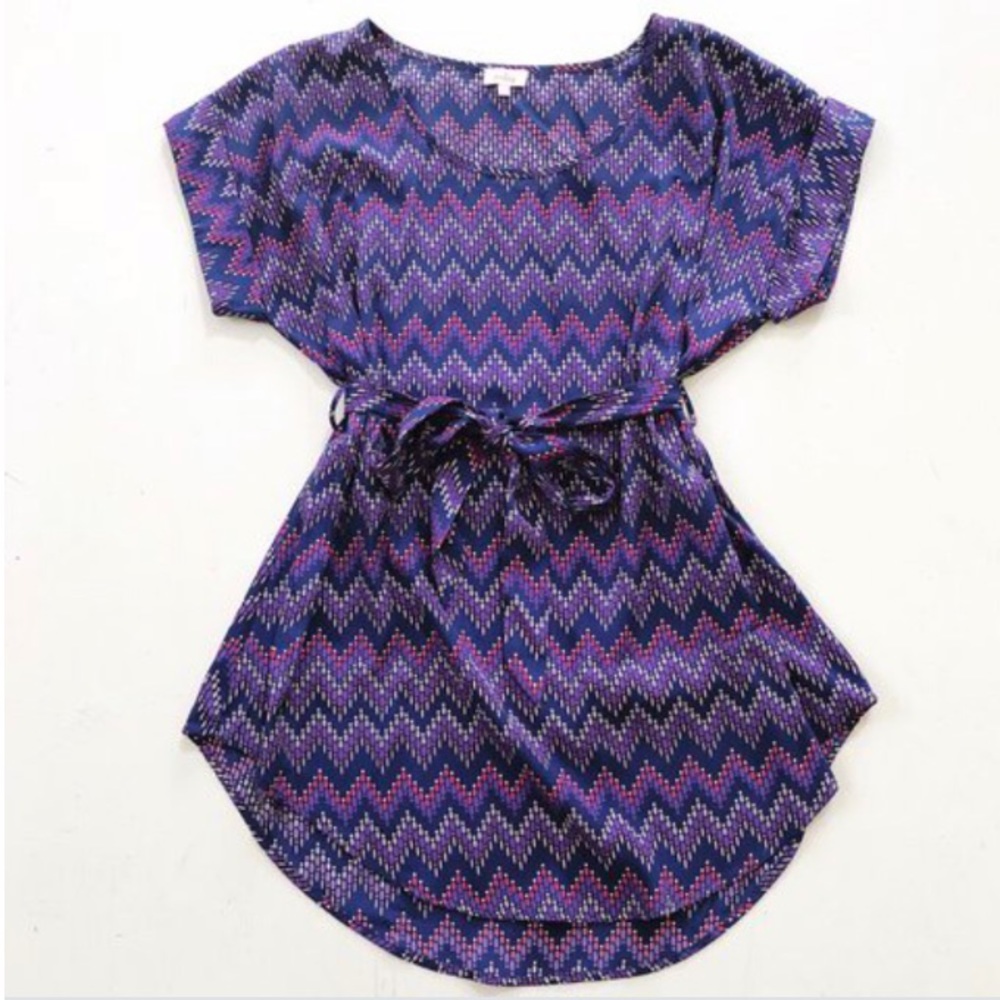 Pixley Polly abstract chevron tie waist tunic
